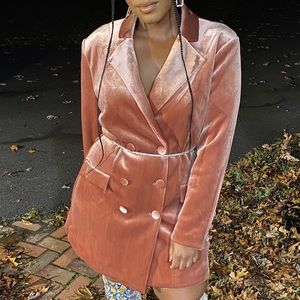 MISSGUIDED VELVET TUXEDO DRESS